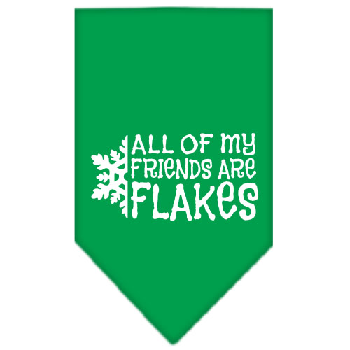 All my friends are Flakes Screen Print Bandana Emerald Green Small